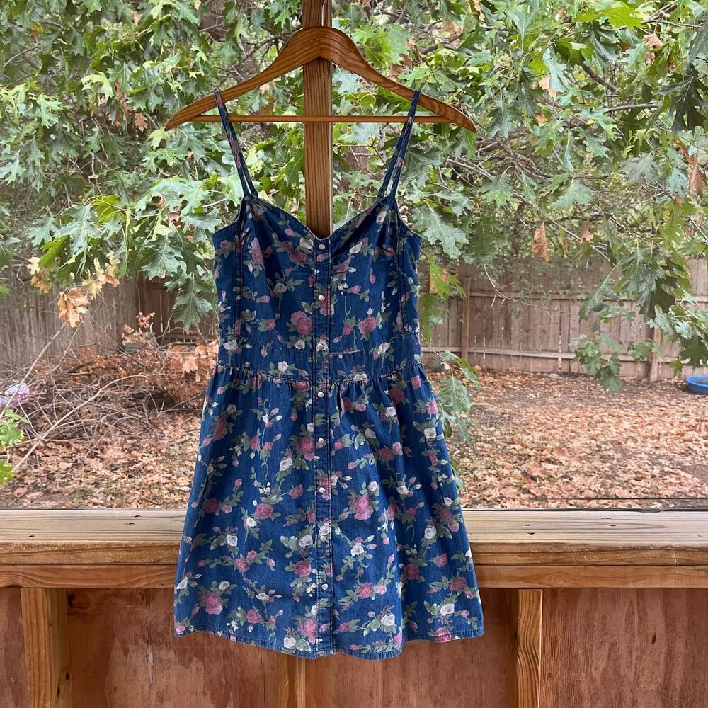 Aqua Women's Blue & Pink Floral Mini Dress Size S